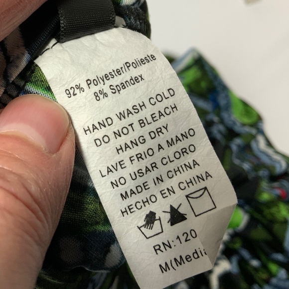 Yelete Wide Leg Colorful Green Pants - Medium - Picture 8 of 8